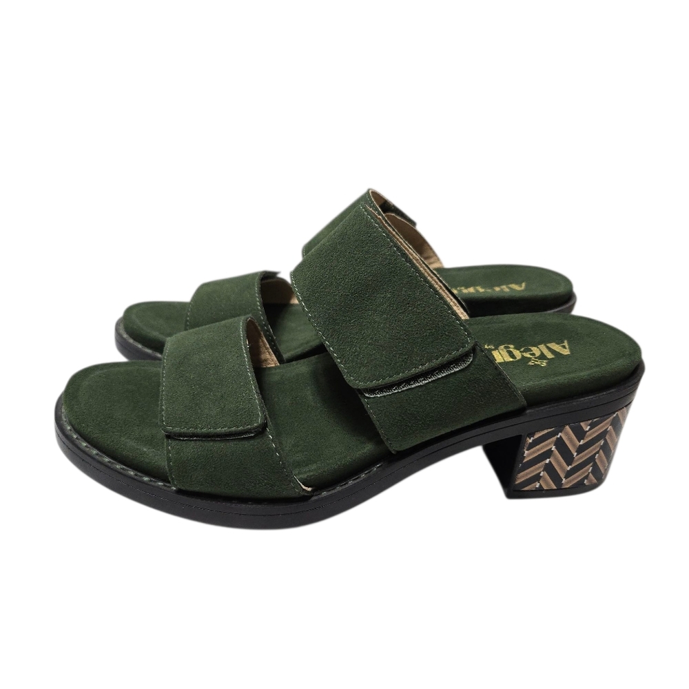 Alegria Tia Pine Comfort Block Heel Sandals Green